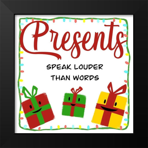 Presents Speak 1 Black Modern Wood Framed Art Print by Prime, Marcus