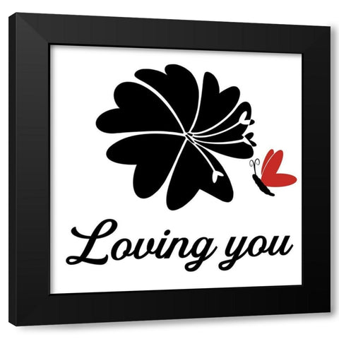 Loving You Black Modern Wood Framed Art Print by Prime, Marcus