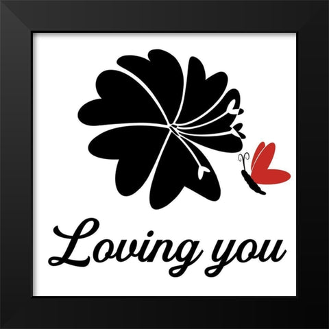 Loving You Black Modern Wood Framed Art Print by Prime, Marcus