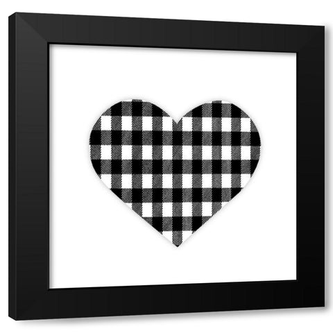 Heart Chess Squared Black Modern Wood Framed Art Print by Prime, Marcus