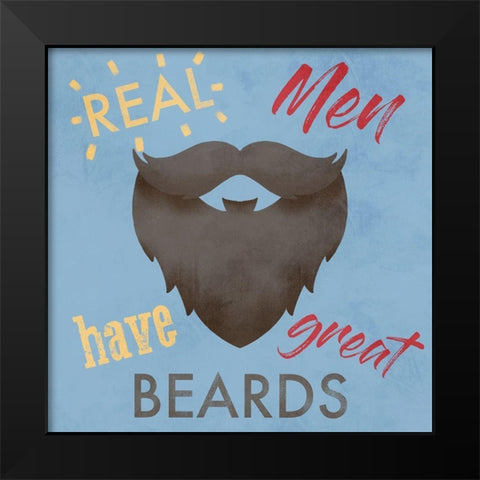 Real Beards 2 Black Modern Wood Framed Art Print by Prime, Marcus