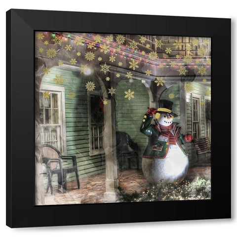 Winter Porch 1 Black Modern Wood Framed Art Print with Double Matting by Prime, Marcus