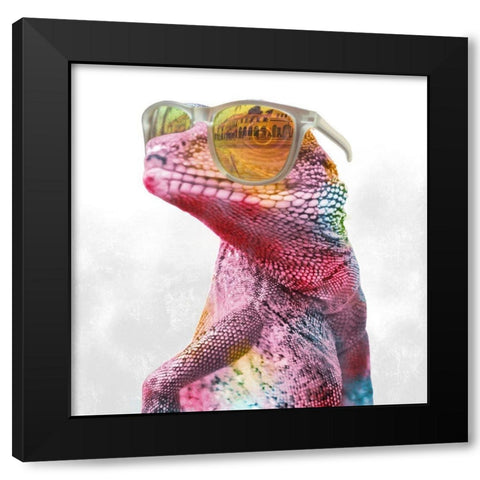 Cool Gecko 1 Black Modern Wood Framed Art Print by Prime, Marcus