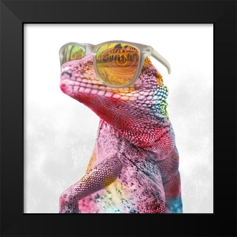 Cool Gecko 1 Black Modern Wood Framed Art Print by Prime, Marcus