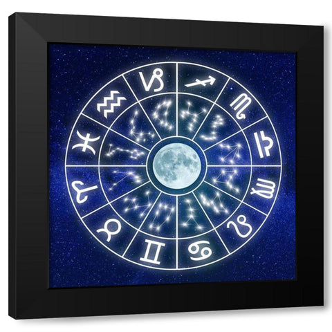 Astrology Sky 1 Black Modern Wood Framed Art Print with Double Matting by Prime, Marcus