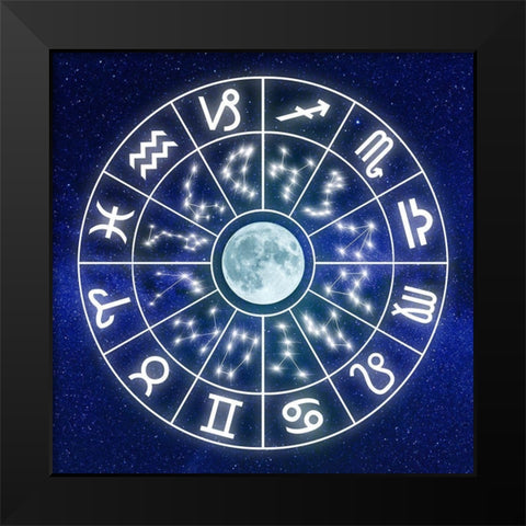 Astrology Sky 1 Black Modern Wood Framed Art Print by Prime, Marcus