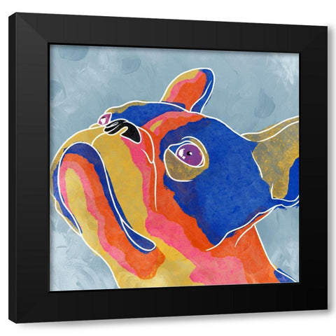 Gazing Pup 1 Black Modern Wood Framed Art Print with Double Matting by Prime, Marcus
