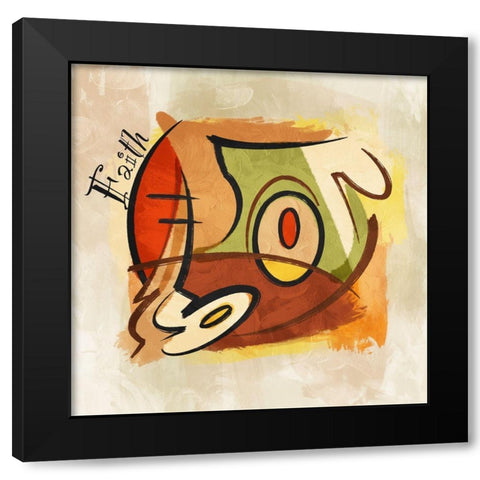 Faith Abstract Black Modern Wood Framed Art Print by Prime, Marcus
