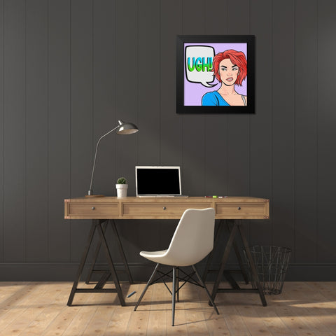 Ugh Girl Black Modern Wood Framed Art Print by Prime, Marcus