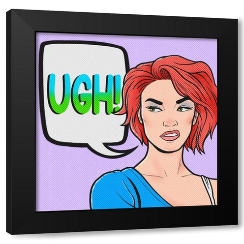 Ugh Girl Black Modern Wood Framed Art Print with Double Matting by Prime, Marcus