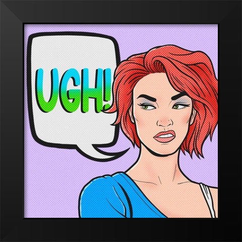 Ugh Girl Black Modern Wood Framed Art Print by Prime, Marcus