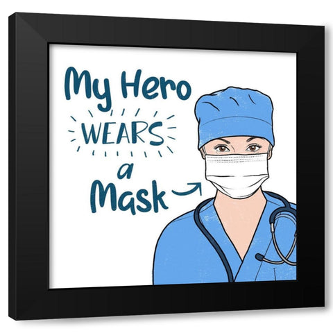 Masked Hero 1 Black Modern Wood Framed Art Print with Double Matting by Prime, Marcus