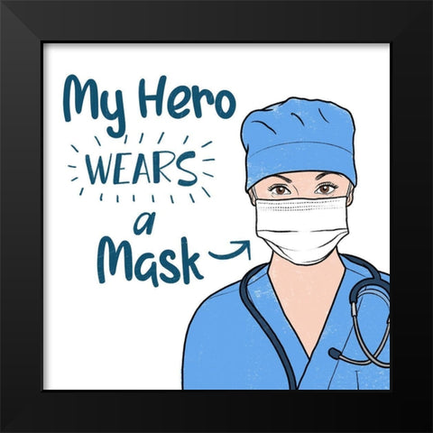 Masked Hero 1 Black Modern Wood Framed Art Print by Prime, Marcus