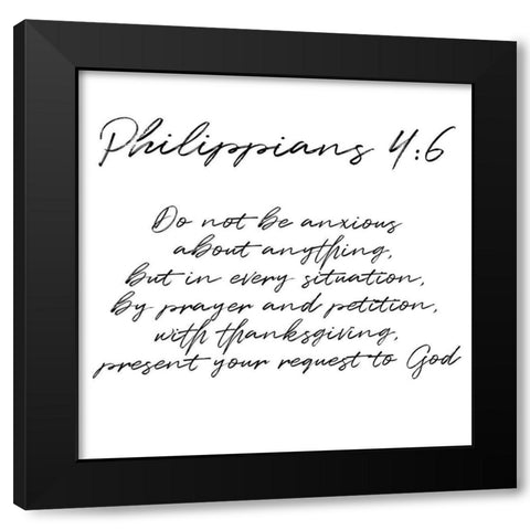 Philippians Scripts Black Modern Wood Framed Art Print by Prime, Marcus