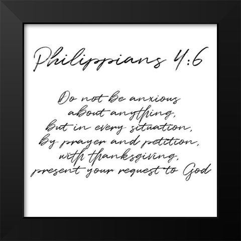 Philippians Scripts Black Modern Wood Framed Art Print by Prime, Marcus