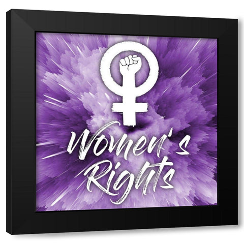 Womens Rights Black Modern Wood Framed Art Print by Prime, Marcus
