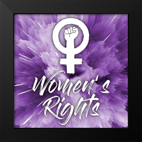 Womens Rights Black Modern Wood Framed Art Print by Prime, Marcus