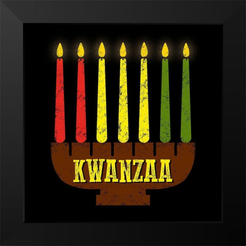 Lit Kwanzaa Black Modern Wood Framed Art Print by Prime, Marcus