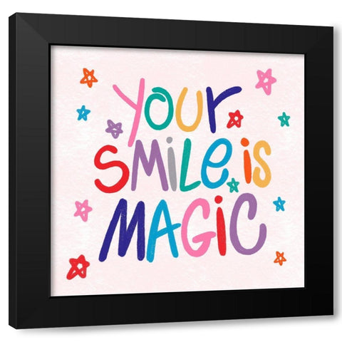 Smile Magic 1 Black Modern Wood Framed Art Print by Prime, Marcus