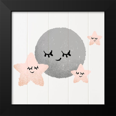 Sleepy Friends 2 Black Modern Wood Framed Art Print by Prime, Marcus