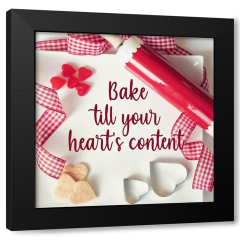 Heart Baking Black Modern Wood Framed Art Print by Prime, Marcus
