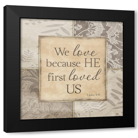 First Love Black Modern Wood Framed Art Print with Double Matting by Prime, Marcus