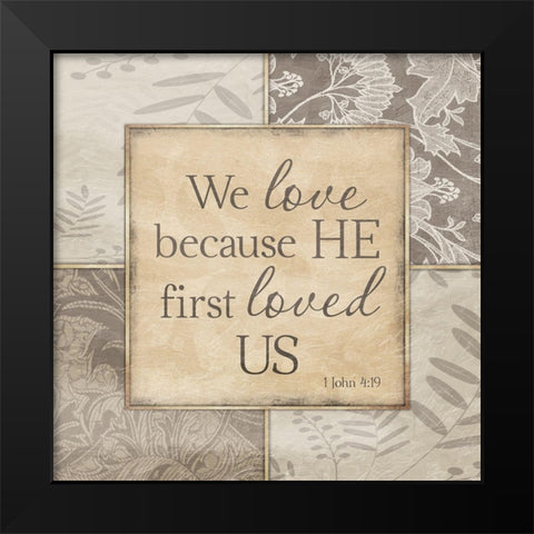 First Love Black Modern Wood Framed Art Print by Prime, Marcus