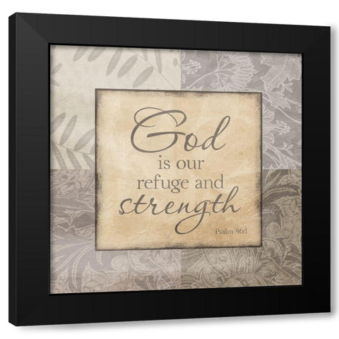Refuge And Strength Black Modern Wood Framed Art Print with Double Matting by Prime, Marcus