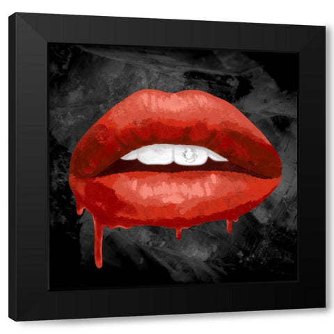 Iced Lips Black Modern Wood Framed Art Print by Prime, Marcus