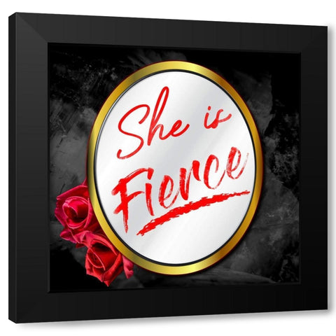 Fierce Lady Black Modern Wood Framed Art Print by Prime, Marcus
