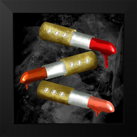 Iced Lipstick Black Modern Wood Framed Art Print by Prime, Marcus