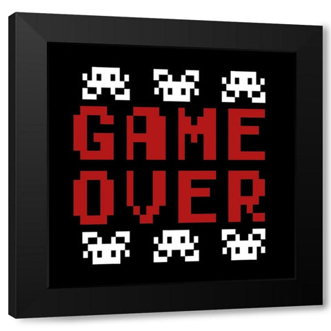 Game Over Black Modern Wood Framed Art Print by Prime, Marcus