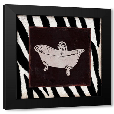 Safari Bath 3 Black Modern Wood Framed Art Print by Prime, Marcus