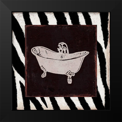 Safari Bath 3 Black Modern Wood Framed Art Print by Prime, Marcus