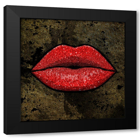 Glitter Kiss Black Modern Wood Framed Art Print with Double Matting by Prime, Marcus