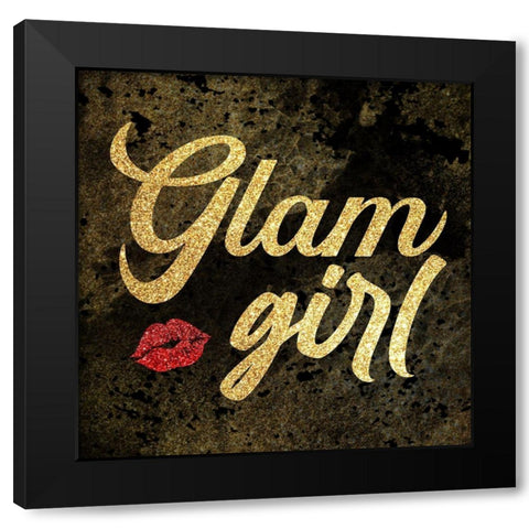 Glam Girl Black Modern Wood Framed Art Print by Prime, Marcus