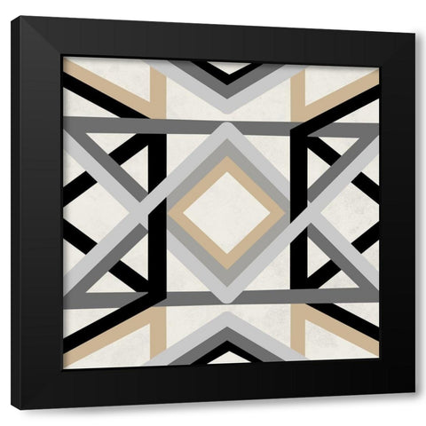 Desert Textile 1 Black Modern Wood Framed Art Print with Double Matting by Prime, Marcus