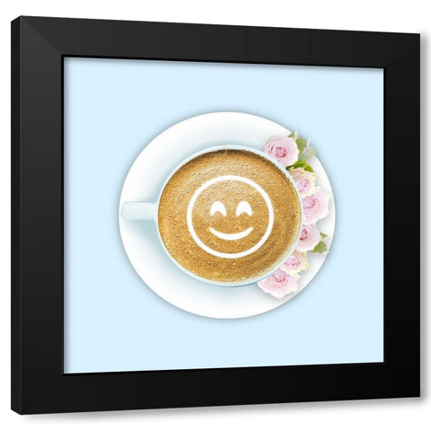 Coffee Happiness Black Modern Wood Framed Art Print by Prime, Marcus