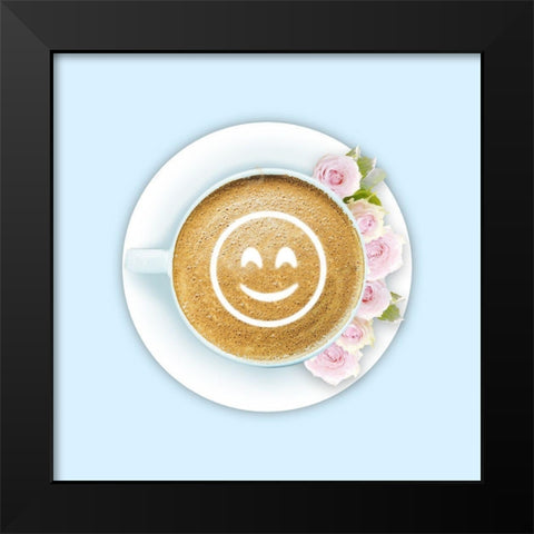 Coffee Happiness Black Modern Wood Framed Art Print by Prime, Marcus