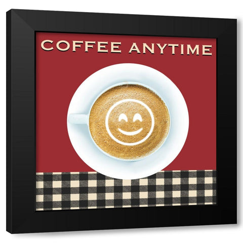 Coffee Anytime Black Modern Wood Framed Art Print by Prime, Marcus