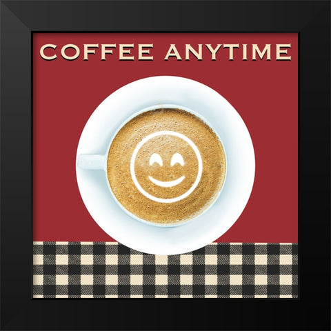 Coffee Anytime Black Modern Wood Framed Art Print by Prime, Marcus