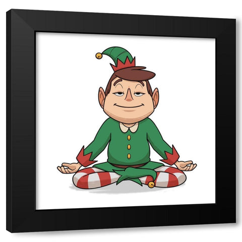 Yoga Elf 4 Black Modern Wood Framed Art Print with Double Matting by Prime, Marcus
