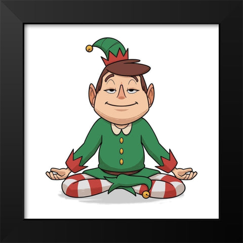 Yoga Elf 4 Black Modern Wood Framed Art Print by Prime, Marcus