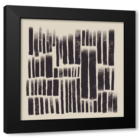 Vibrating Lines Black Modern Wood Framed Art Print by Prime, Marcus