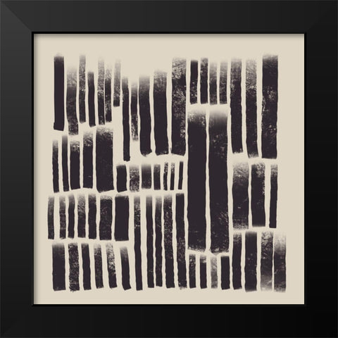 Vibrating Lines Black Modern Wood Framed Art Print by Prime, Marcus
