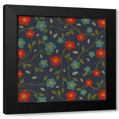 Vintage Blooms 2 Black Modern Wood Framed Art Print by Prime, Marcus