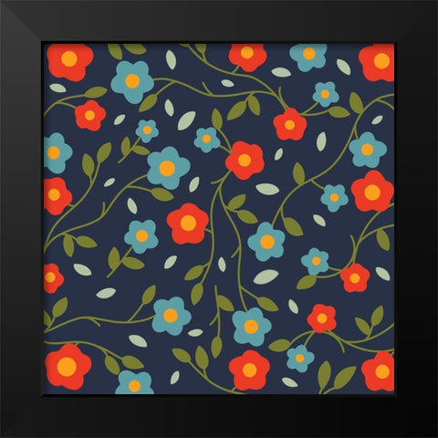 Vintage Blooms 1 Black Modern Wood Framed Art Print by Prime, Marcus