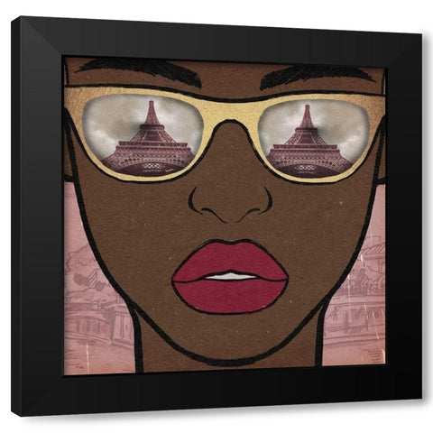 Paris Searching Black Modern Wood Framed Art Print with Double Matting by Prime, Marcus