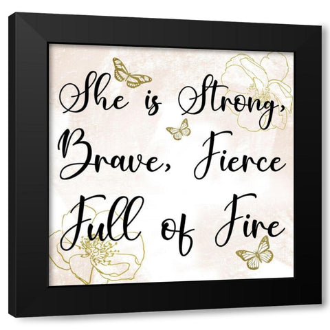 Fierce Woman Black Modern Wood Framed Art Print by Prime, Marcus