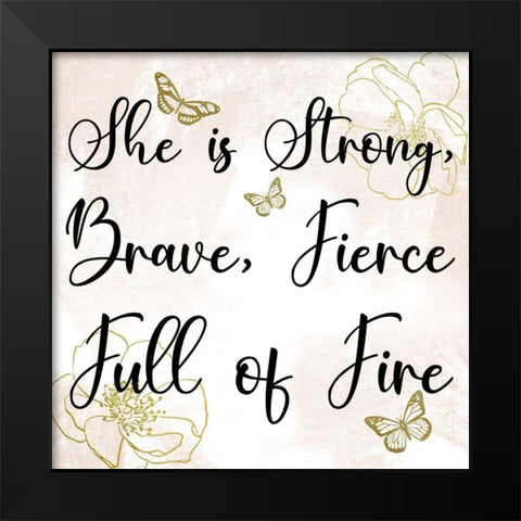 Fierce Woman Black Modern Wood Framed Art Print by Prime, Marcus